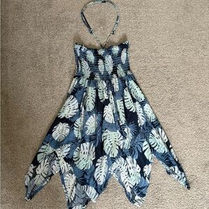 Tropical Leaf Print Dress